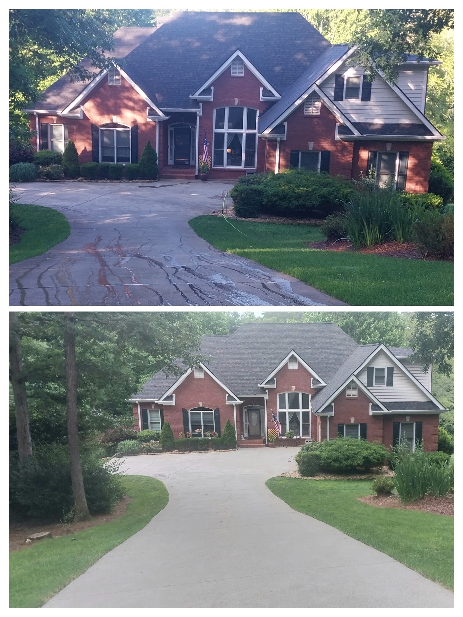 DAWSONVILLE, GA HOME RECEIVED A DRIVEWAY CLEANING AND HOUSE WASHING 