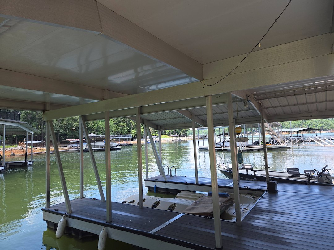 OUR BOAT DOCK CLEANING SERVICE RESTORED THIS 2-SLIP DOCK IN DAWSONVILLE, GA
