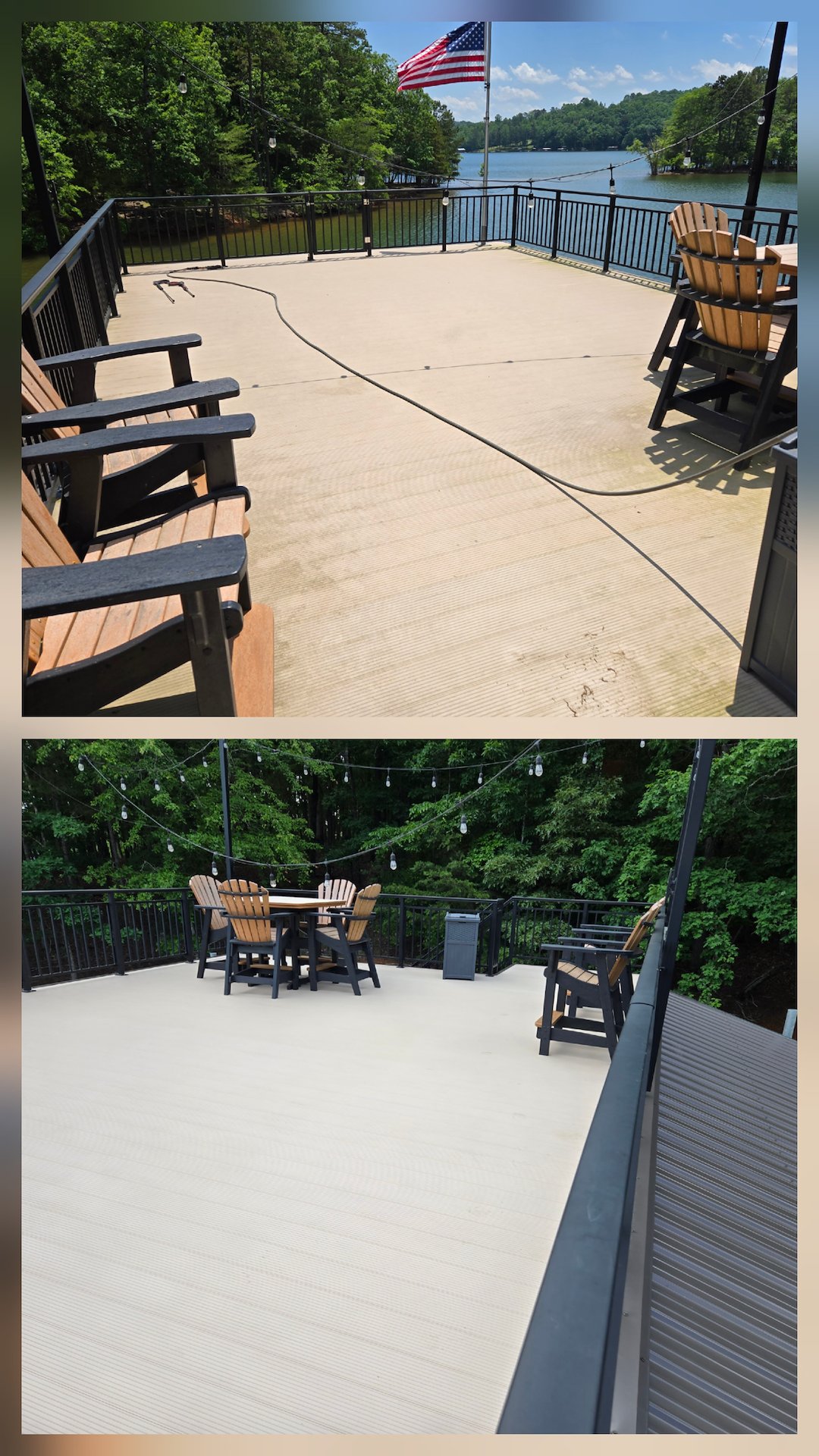 OUR DAWSONVILLE, GEORGIA, DOCK CLEANING SERVICE RESTORED THIS DOCK JUST IN TIME FOR THE HOLIDAY WEEKEND