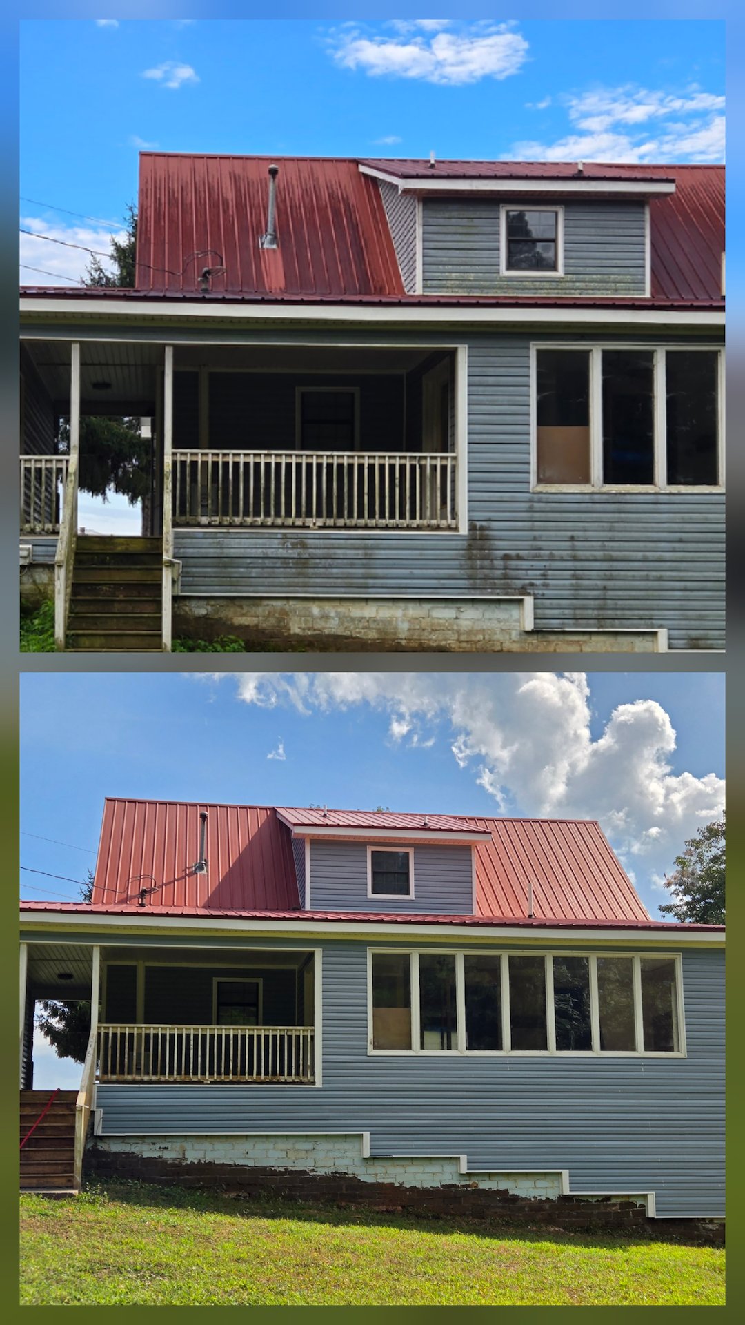 OUR EXTERIOR HOUSE WASHING AND ROOF CLEANING SERVICE PREPARED THIS HOME IN GAINESVILLE, GA, FOR A MAJOR REMODEL