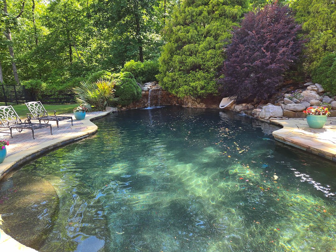 OUR POOL DECK CLEANING SERVICE MADE THIS POOL IN DAHLONEGA, GEORGIA, VERY INVITING