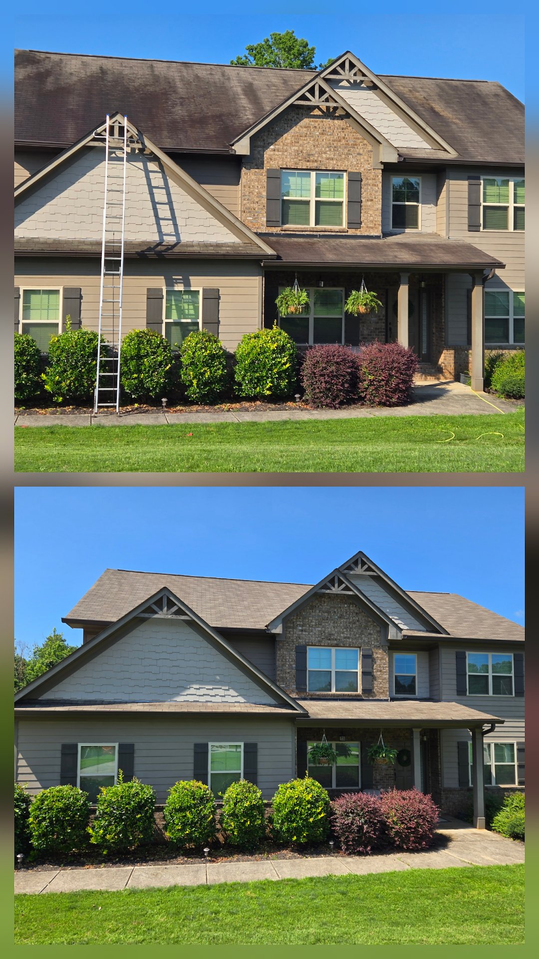 OUR ROOF CLEANING SERVICE HAD THIS ROOF IN CUMMING, GA, LOOKING LIKE IT WAS NEW AGAIN