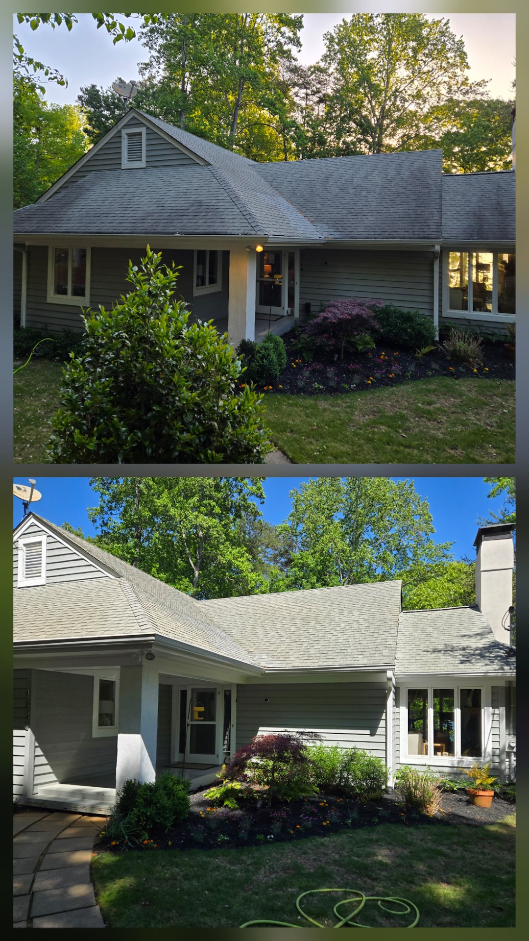 This Home in Gainesville, GA, Received Our Services, Including Roof Cleaning, House Washing, and Driveway Cleaning