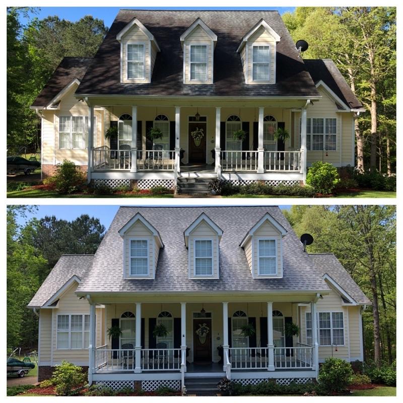 Washing your roof can dramatically improve your homes curb appeal! Local job in Dawsonville, GA. 